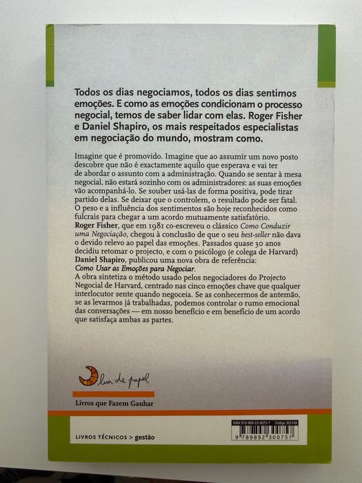 Livro “Como Usar as Emoções para Negociar”