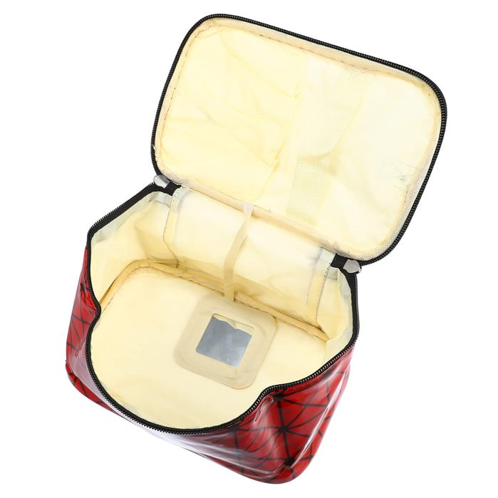 Kosmetyczka podróżna z lustrem duża czerwona organizer do makijażu