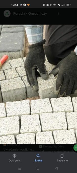 Układanie kostki brukowej.  Rozbiórki
