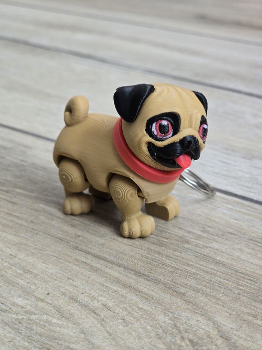 Breloczek Mops 3d - Brelok Druk3d fidget Keychain mixGadzet