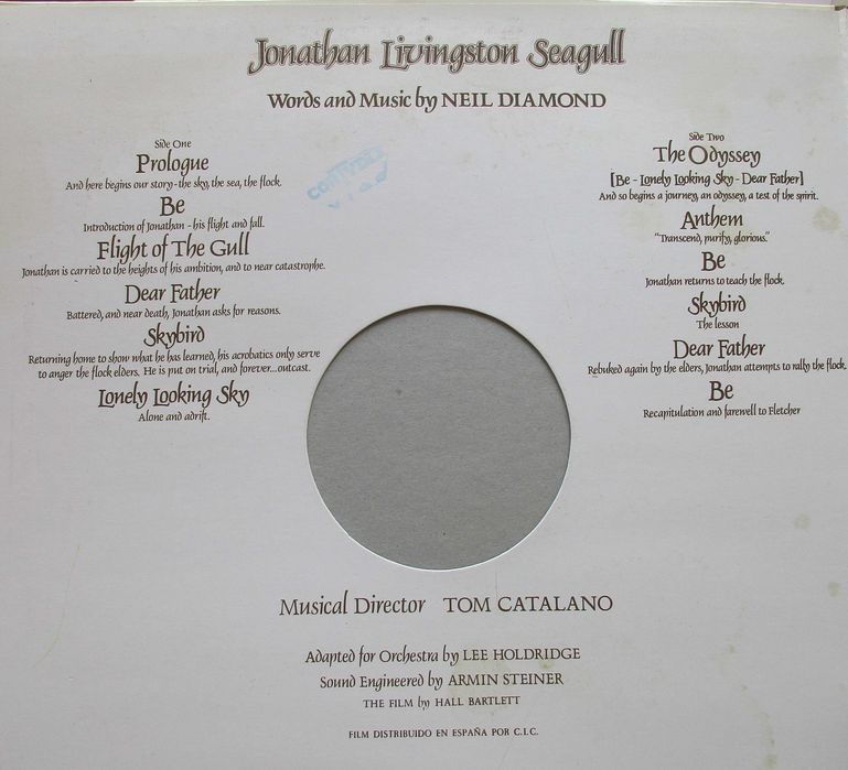 Neil Diamond - - - - - Jonathan Livingstone Seagull - - - - - LP