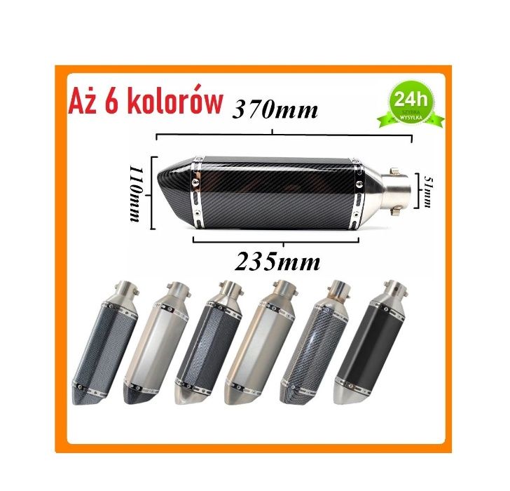 Wydech Sportowy Uniwersalny HIT 24H Tłumik AKRAPOVIC YOSHIMURA SC DB
