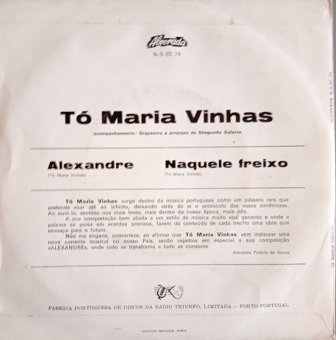 Tó Maria Vinhas	- - - - -	Alexandre	- - - - -	Single