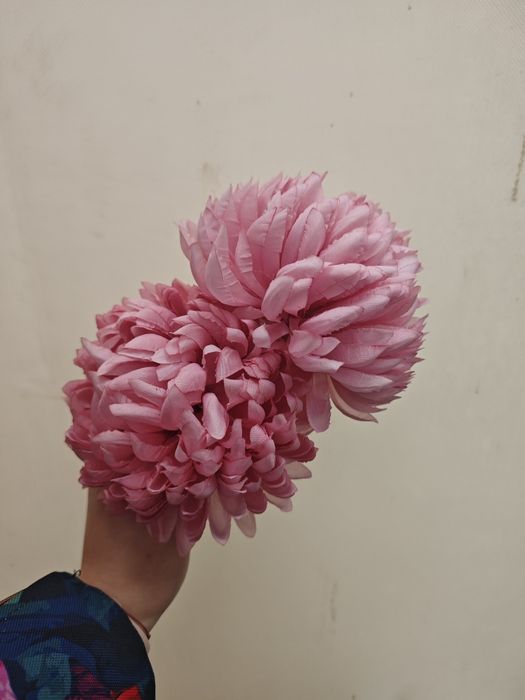 Zestaw 2 różowe chryzantemy sztuczne