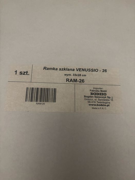 Czarna szklana ramka na zdjecia Bodzio Venussio 26