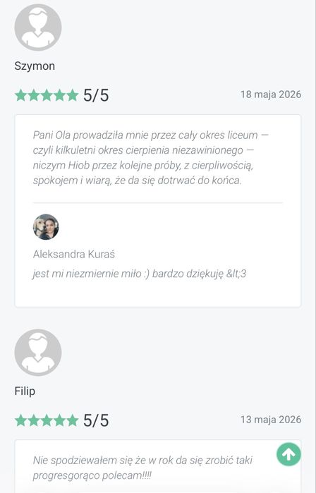 Wolne miejsca na 2026/2027 Korepetycje Język Polski | MATURA | E8 |