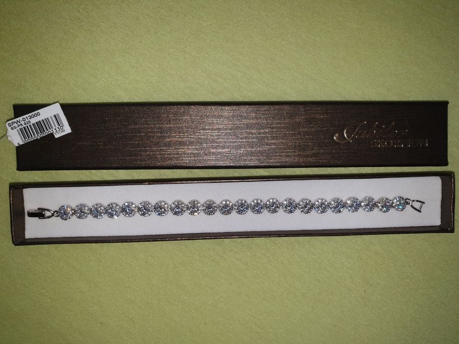 Bransoletka srebro 925 Jubiler Skorpion cyrkonie 19cm NOWA