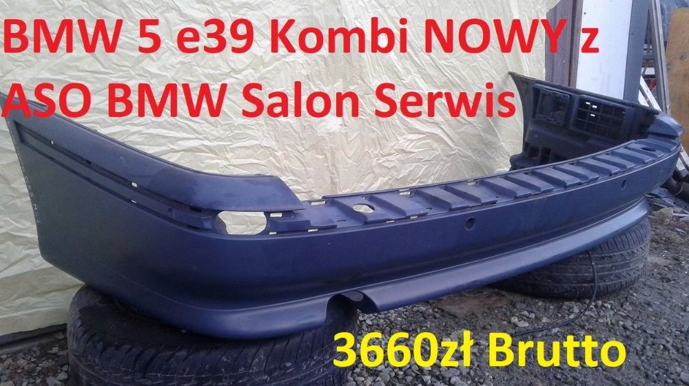 NOWY Zderzak Tył Tylni Oryginał z Salonu BMW 5 e39 Kombi Touring PDC