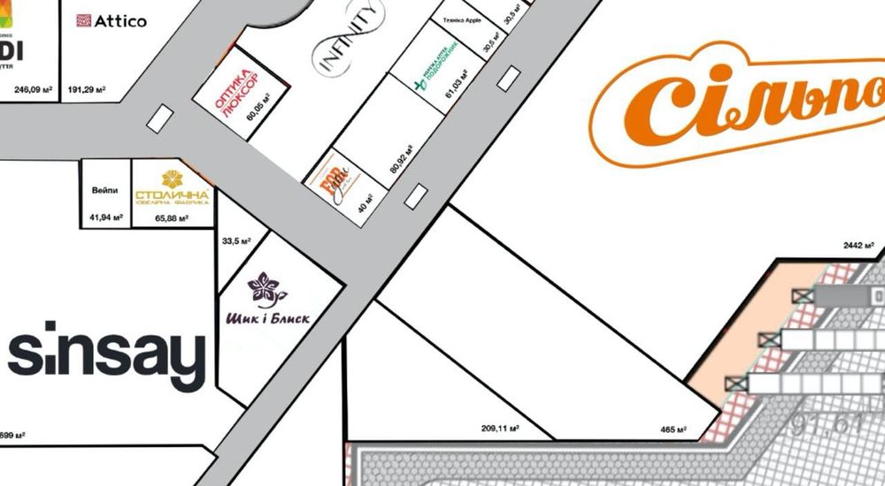 Оренда приміщення 465 кв.м. в ТРЦ Skelya (м. Стрий, вул. Львівська)