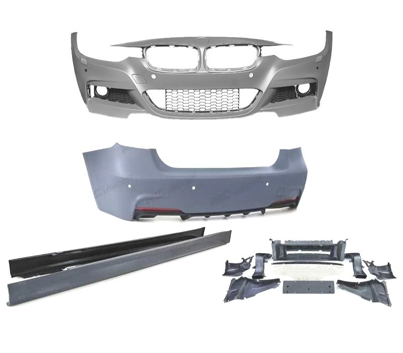 KIT CARROÇARIA BMW F30 LOOK M PERFORMANCE PDC SAÍDA DUPLA