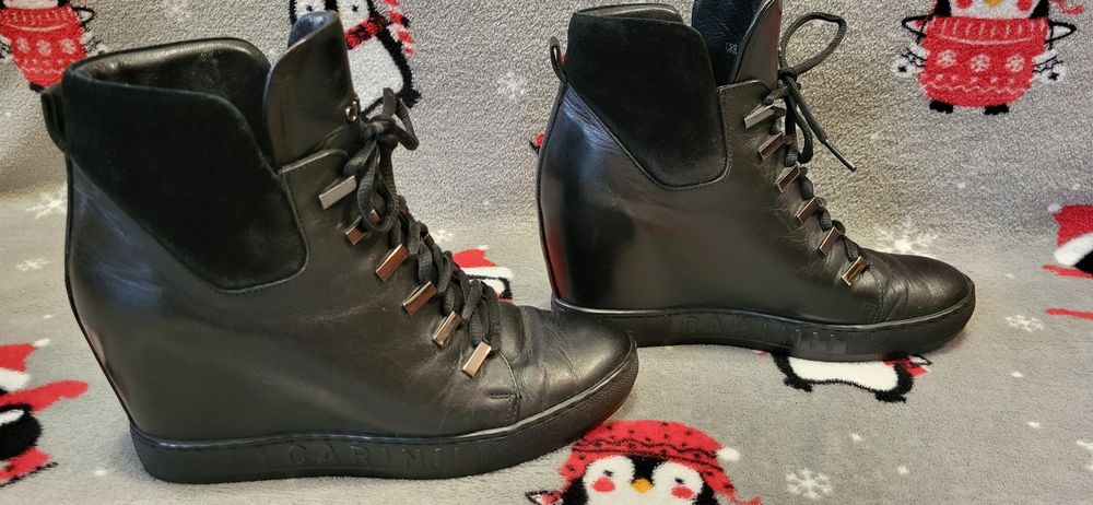 Skórzane botki damskie Carinii roz 39