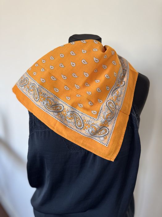 Bandana klasyczny wzor pomaranczowa bawelna