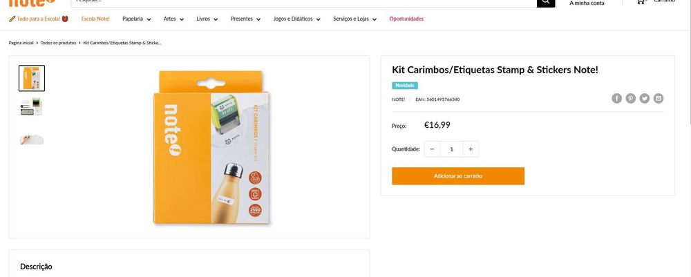 KIT Carimbos e Etiquetas da  NOTE