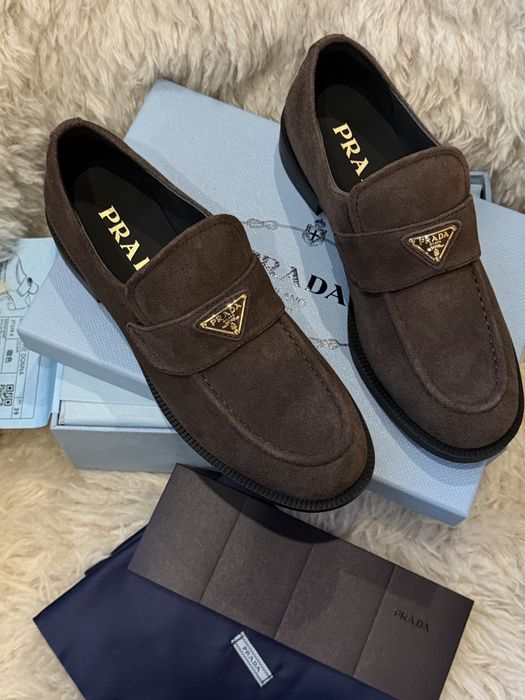 Лофери замшеві Prada 25-25,5 см