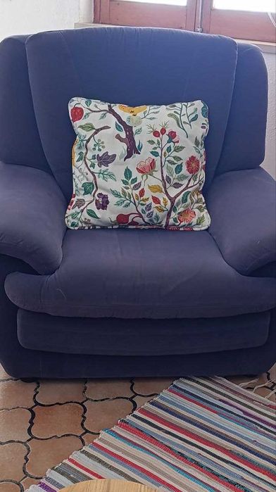 Conjunto de 3 Sofás em veludo, com sofá-cama