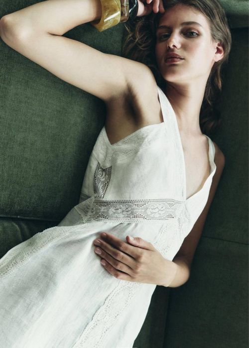 Льняное платье zara