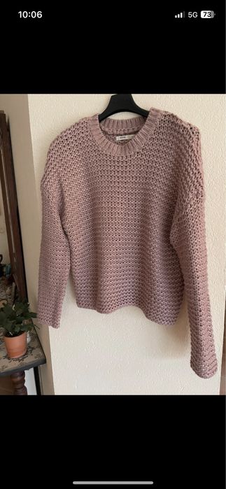 Sweter ażurowy, brudny róż, House, xs/s