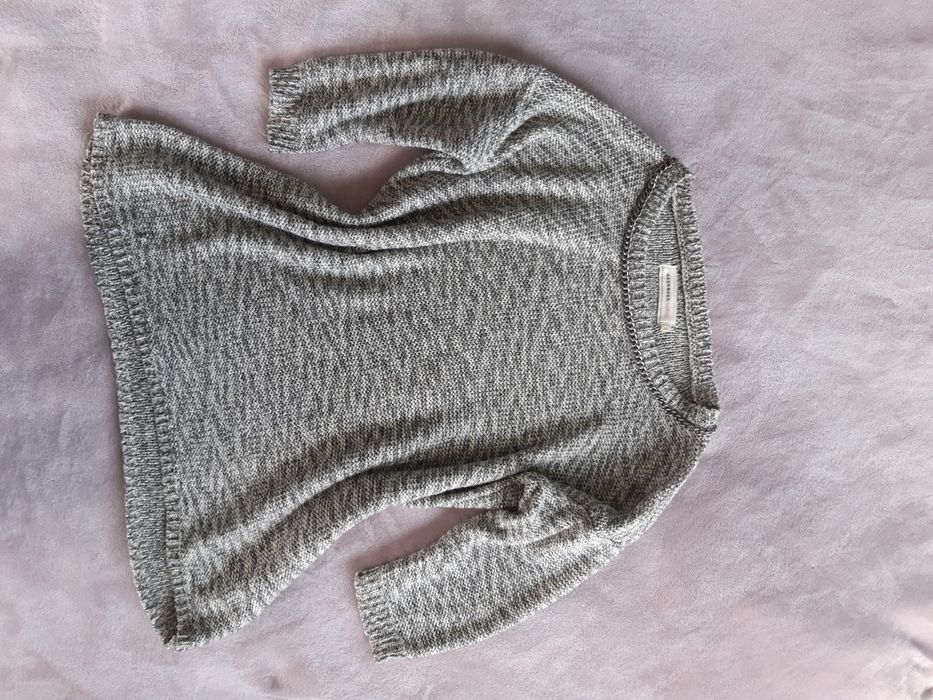 Sweter sweterek oversize luźny Reserved beżowy złota nić