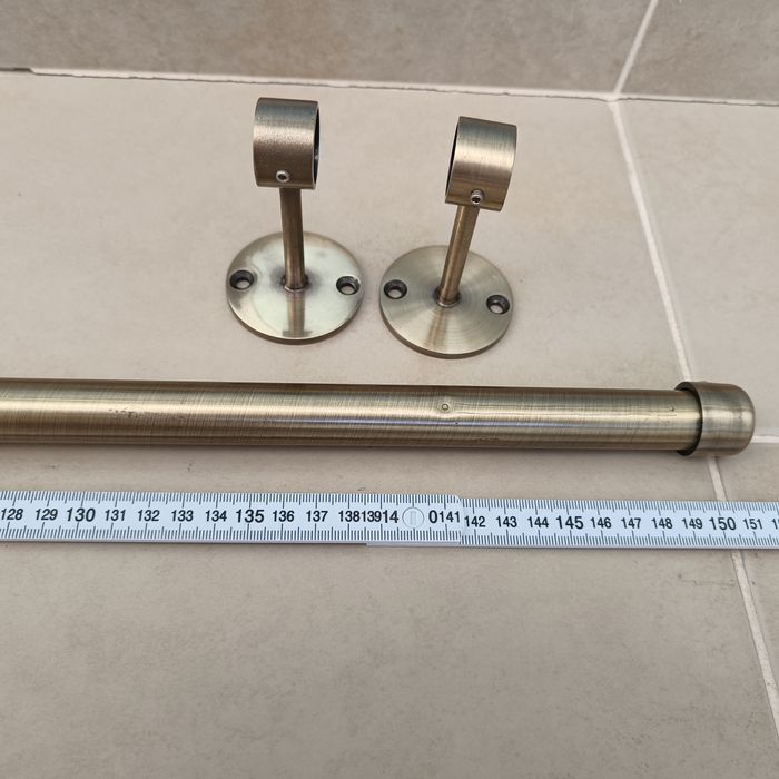 2 varões 150 cm (1 cromado 1 bronze), aço escovado, 20mm