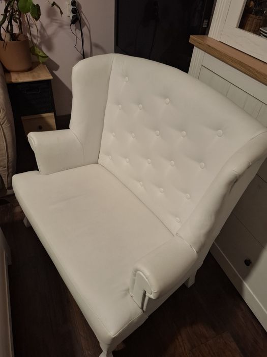 Sofa podwójna fotel biała