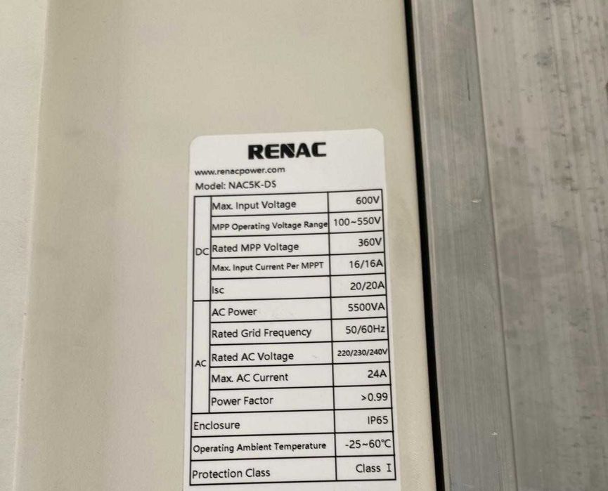 Inversor solar RENAC R1 Macro NAC5K‑DS 5 kW