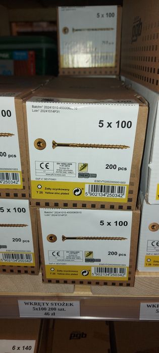 Wkręty do drewna 5x100 stożkowe 200 szt.