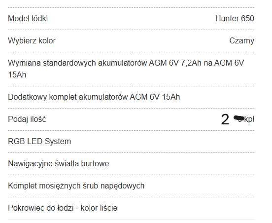 Łódka Hunter 650 + Deeper