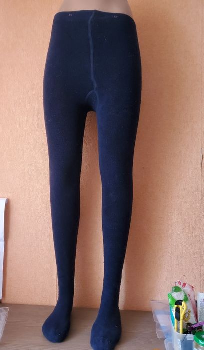 Колготки махрові на 12 років ,хлопок, б/в темно сині