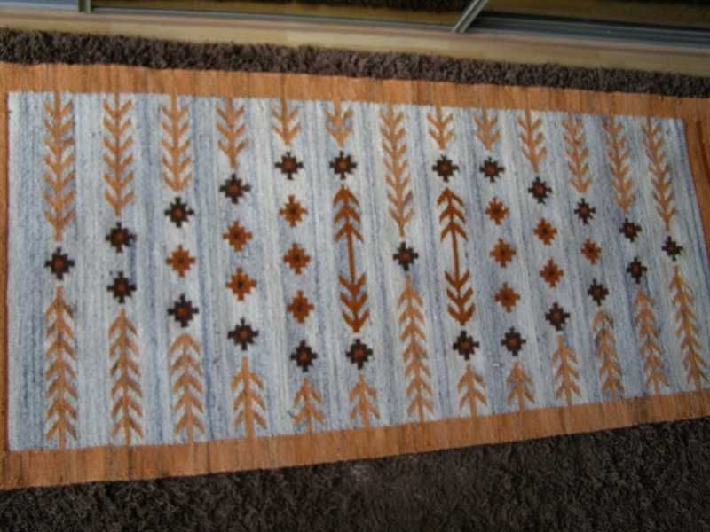 Kilim PRL "Krzyżyki i gałązki " II poł. XXw.