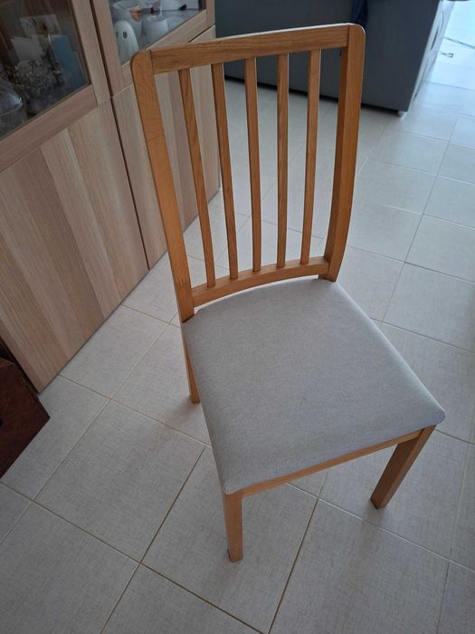Mesa jantar extensível IKEA EKEDALEN em carvalho e conjunto 6 cadeiras