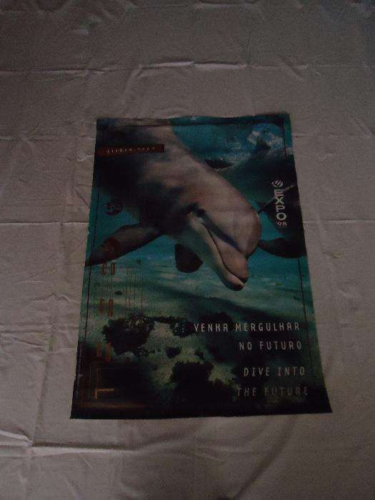 Pôster Original da Expo 98 - "Venha Mergulhar no Futuro" (Golfinho)