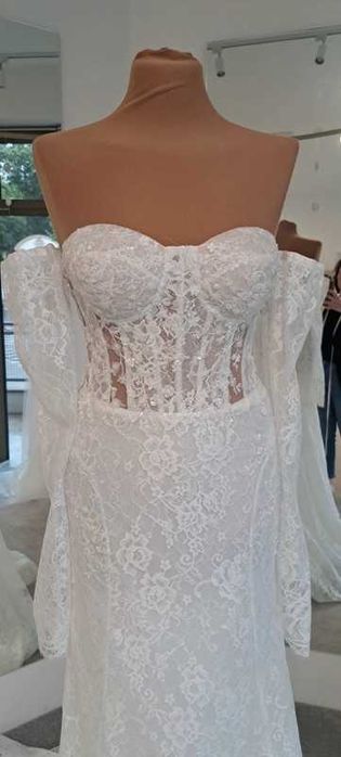 Hit Bestseller Mallory suknia ślubna rybka syrena gorsetowa roz.38