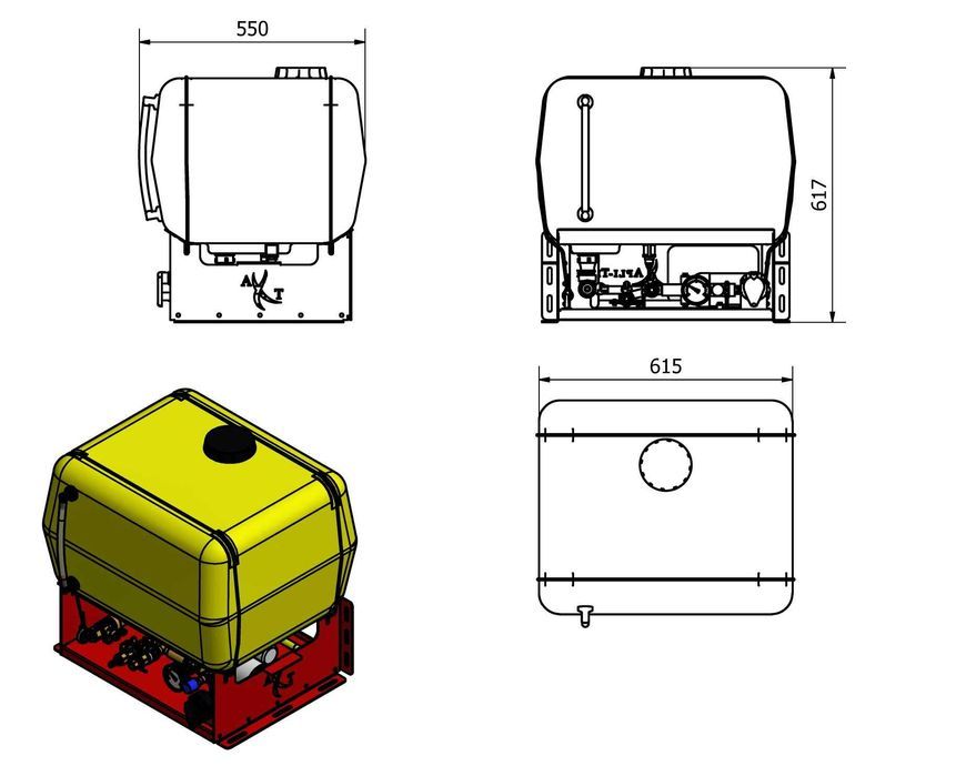 Aplikator do zakiszania Apli-Tech AZ-100 SHU Oryginał Shurflo Arag na wał, przyczepę, prasę Producent