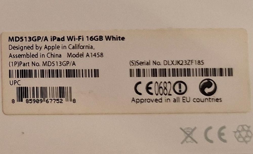 IPad A1458 16GB branco