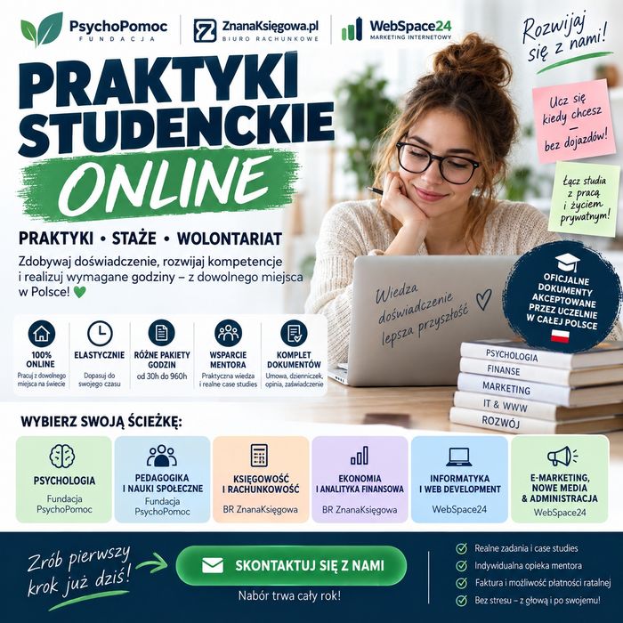 Praktyki Studenckie i Zawodowe 100% Online | Legalne Zaliczenie Uczelniane bez Wychodzenia z Domu