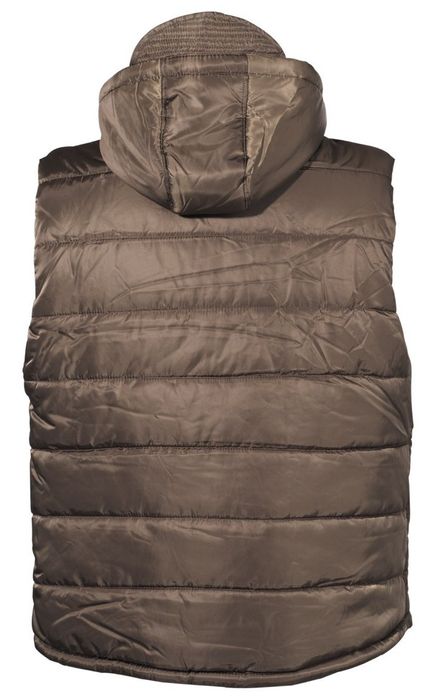kamizelka  us puchowa z kapturem brązowa s