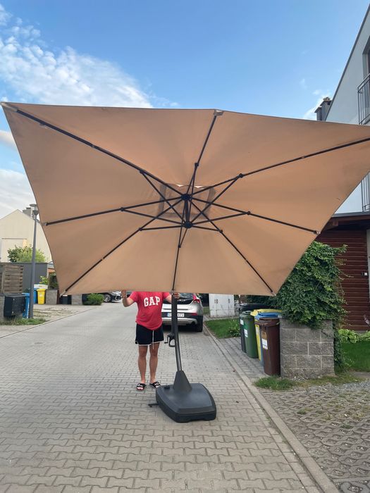Parasol ogrodowy Peoria 300x300 OBI z podstawą Wrocław Krzyki