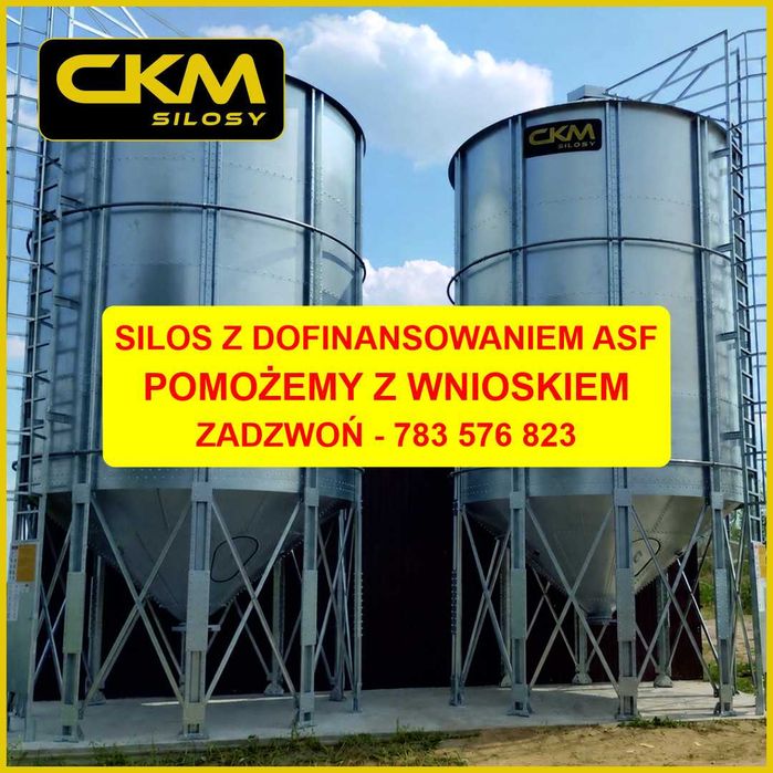 Silos lejowy paszowy CKM 28,9 m3, polski producent, złożony, od ręki
