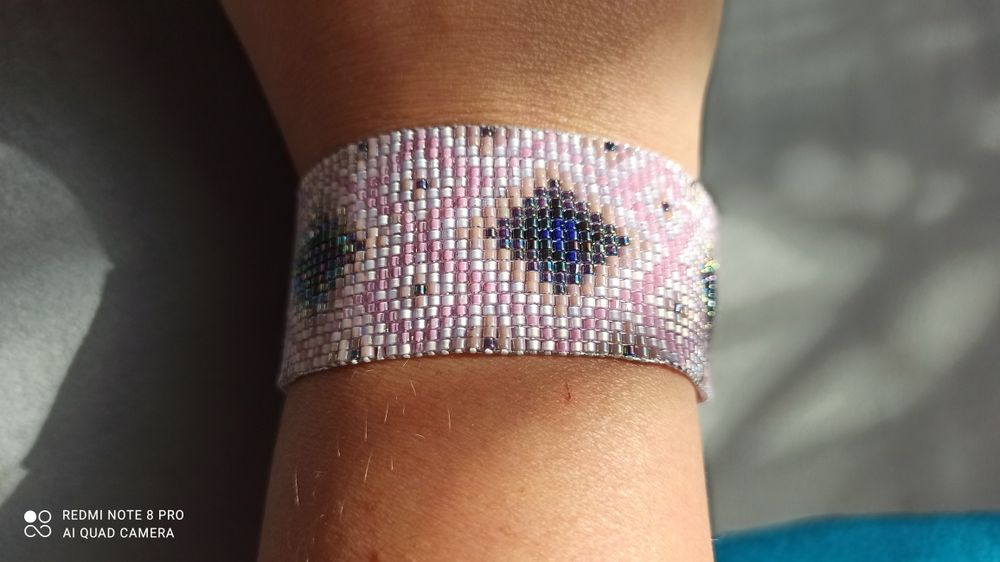 Różowa bransoletka z koralików Miyuki. Handmade