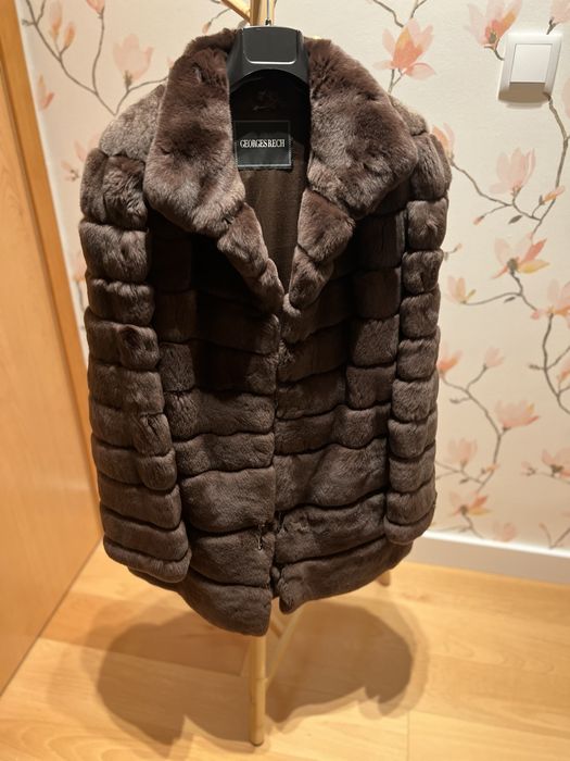 Casaco de pele genuína do designer francês Georges Rech