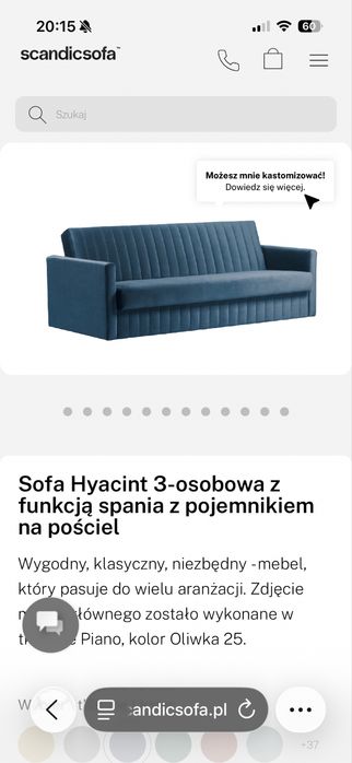 Sofa Scandic Hiacynt