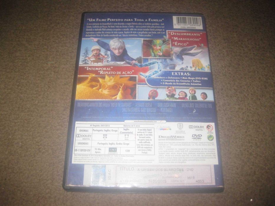 DVD "A Origem dos Guardiões" com Hugh Jackman (Voz)