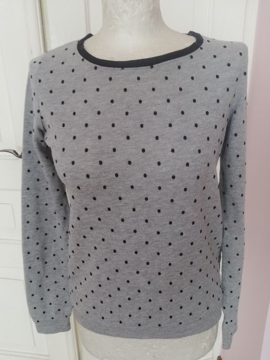 Bluza szara w grochy) r XS