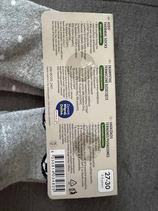 Termiczne skarpetki dla chłopca 2 pary renifer piłka nożna nowe