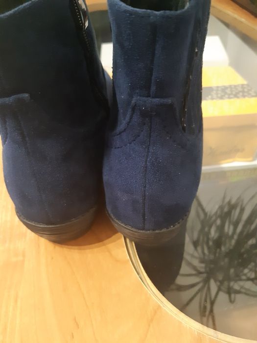 Botki granatowe zamszowe