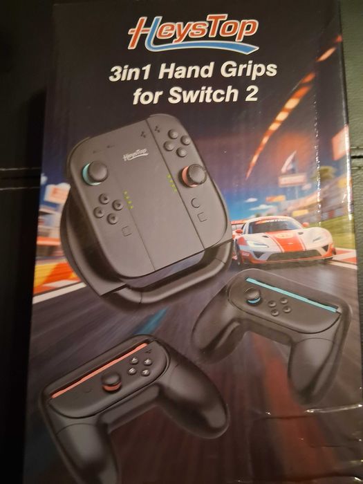 HEYSTOP 3W1 Uchwyt Joy-Con do Nintendo Switch 2 / Switch OLED | Gamepad + Kierownica