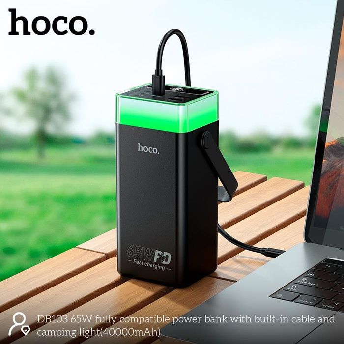 Повербанк HOCO DB103 40000mAh 65W PD ліхтар