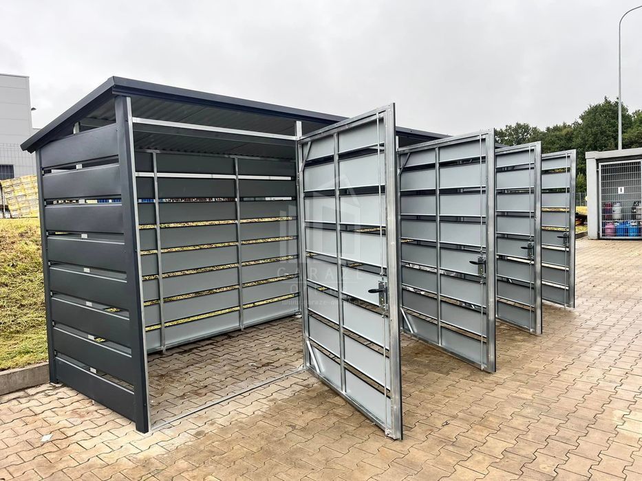 Wiata Śmietnikowa 6X1,5M  Antracyt - 4X Box Id721