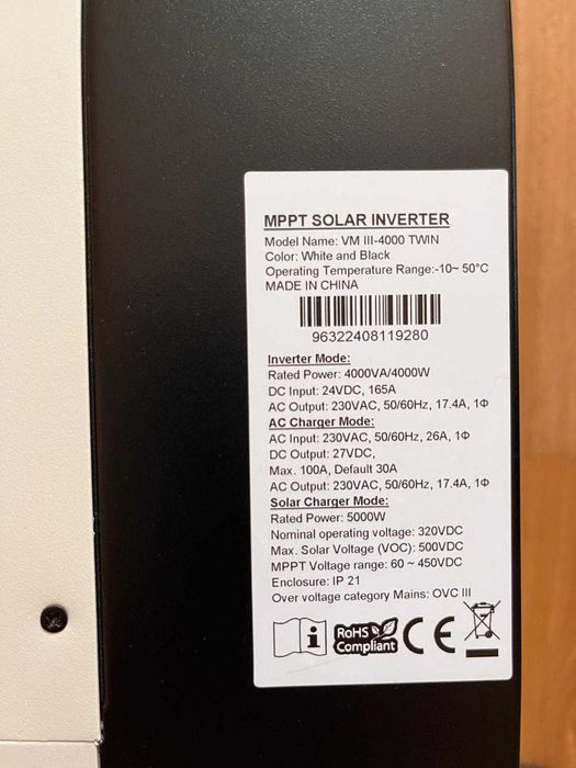 Інвертер INVERTER SOLAR  (гібрідний інвертор ) Model III-4000 TWIN