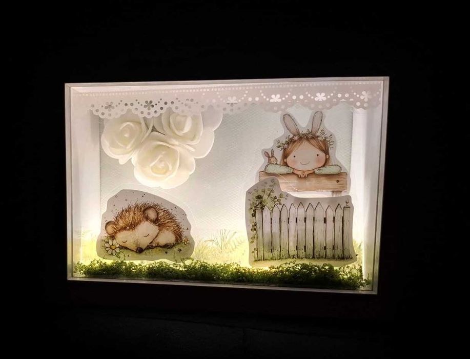 Quadro Artesanal Iluminado – Encanto do Bosque 16 X 12